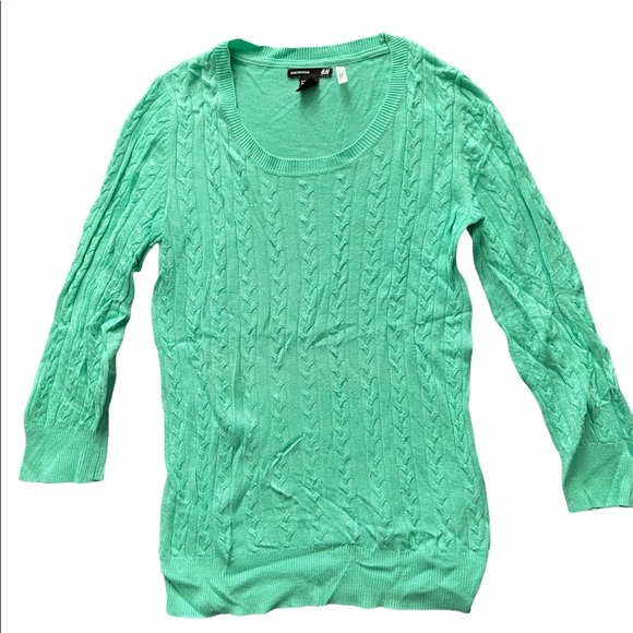 H&M Sweaters - H&M Kelly Green Cable Knit Sweater